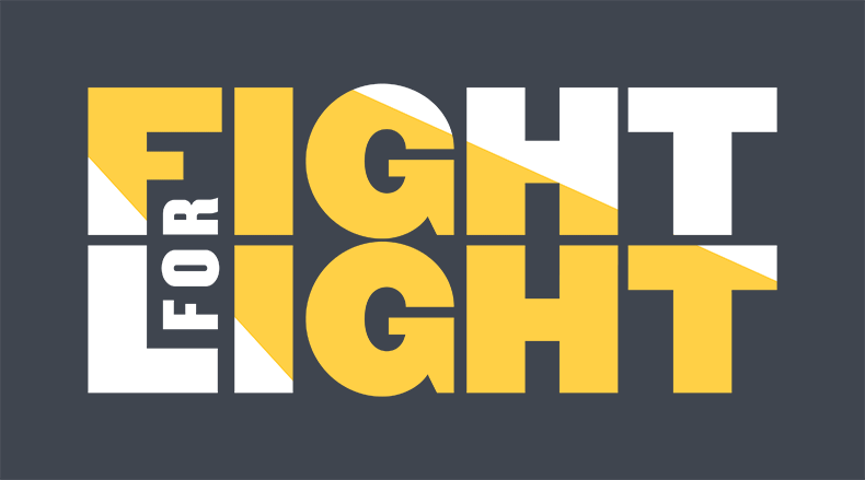 Fight for Light animated logo designed by Drew Sisk