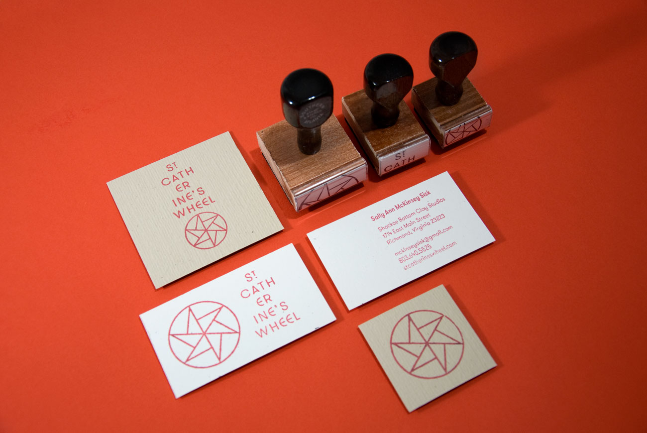 St. Catherine's Wheel business cards and stamp system, designed by Drew Sisk