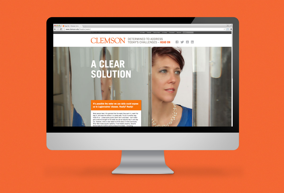 Clemson University Head On campaign and printed matter, designed by Drew Sisk