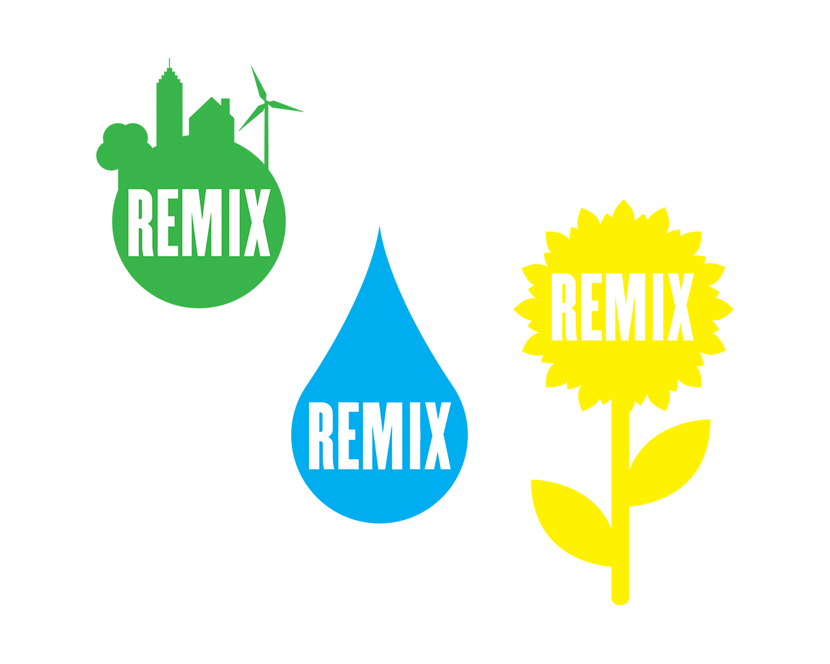 Remix brand identity, designed by Drew Sisk