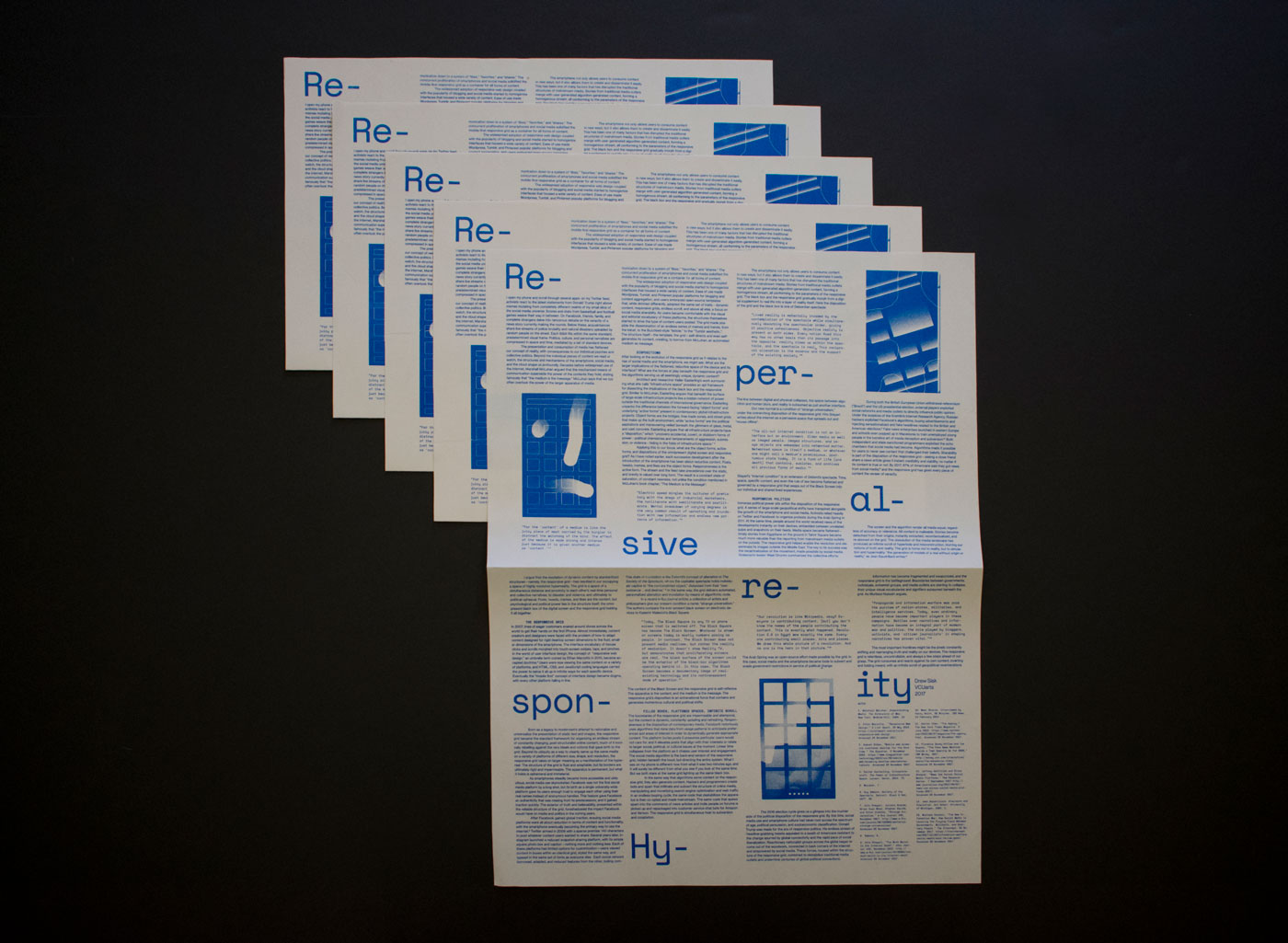 Responsive Hyperreality risograph broadsheet by Drew Sisk, VCU MFA