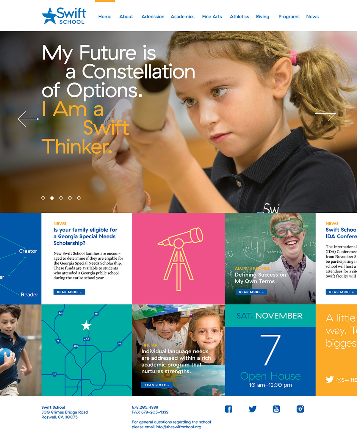 Swift School web concept, designed by Drew Sisk